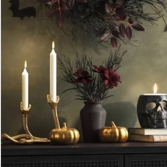 Gold Two headed Snaked Taper Candle Stand Holder -NWTS - Threshold - Picture 3 of 13